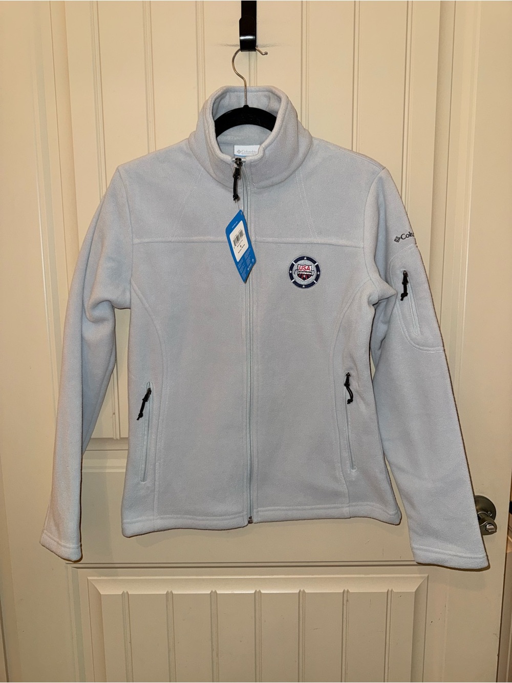 Columbia USA Swimming Full Zip Fleece Jacket Women's Size Medium Gray NWT